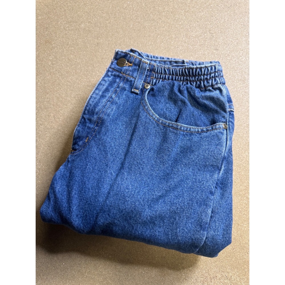 LL Bean Flannel Lined Jeans Womens 8 Reg Original Fit Relaxed Blue Denim 273553‎